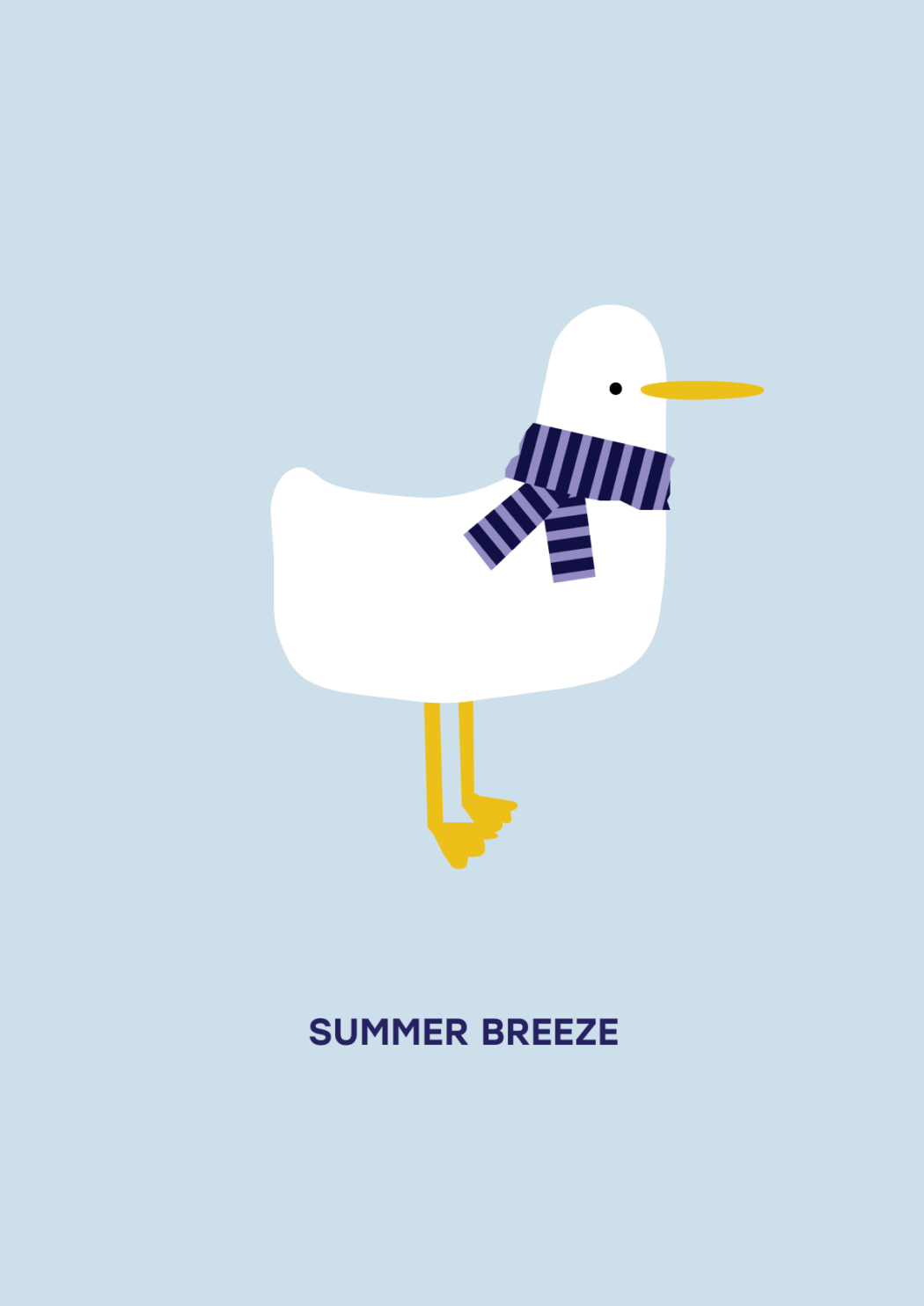 Scarf Seagull Postcard